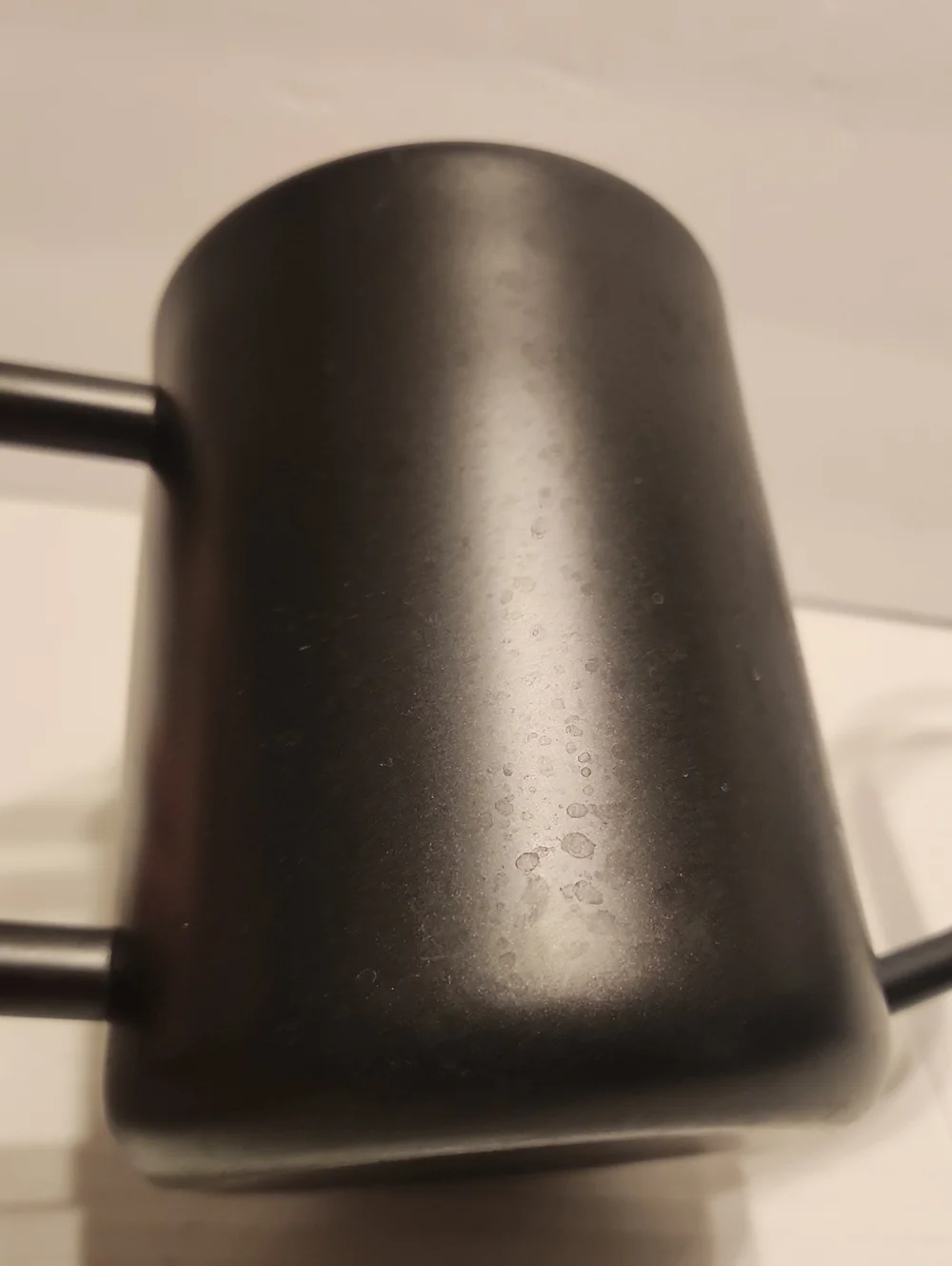 Black Gooseneck Watering Can Or Pitcher W/ Wood Handle - Modern Long Spout